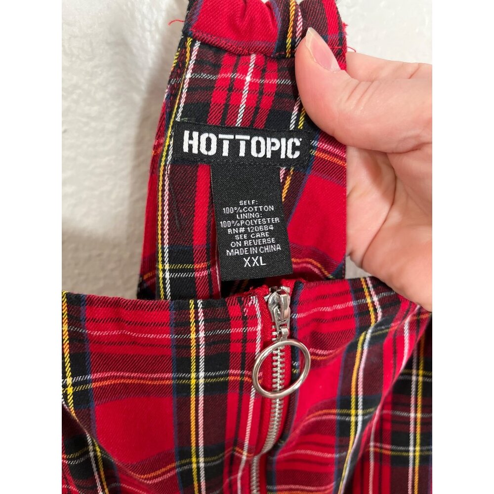 Hot Topic Womens Red Black Plaid O-Ring Shirtall size XXL - Picture 4 of 10